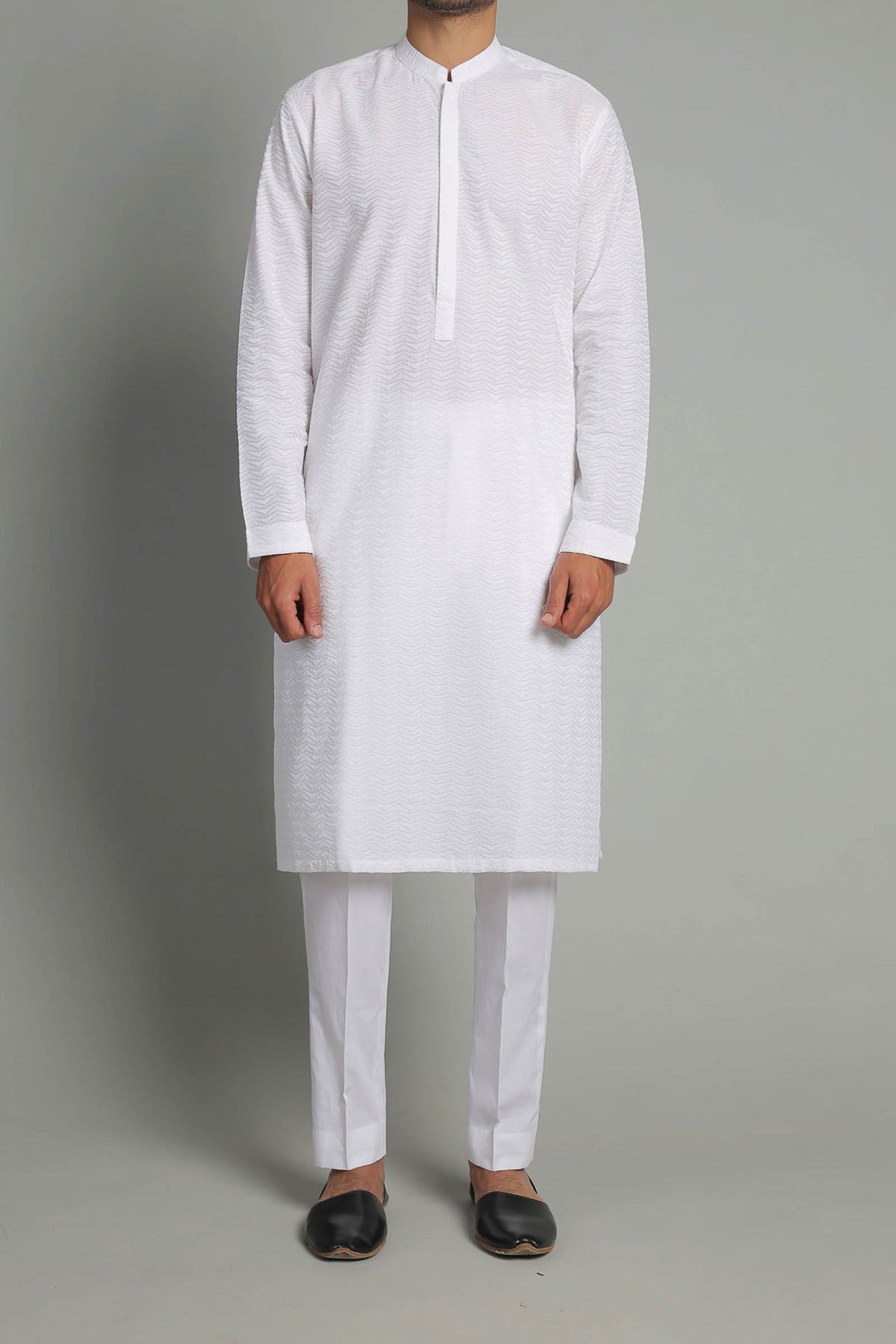 Embroidered Kurta - White