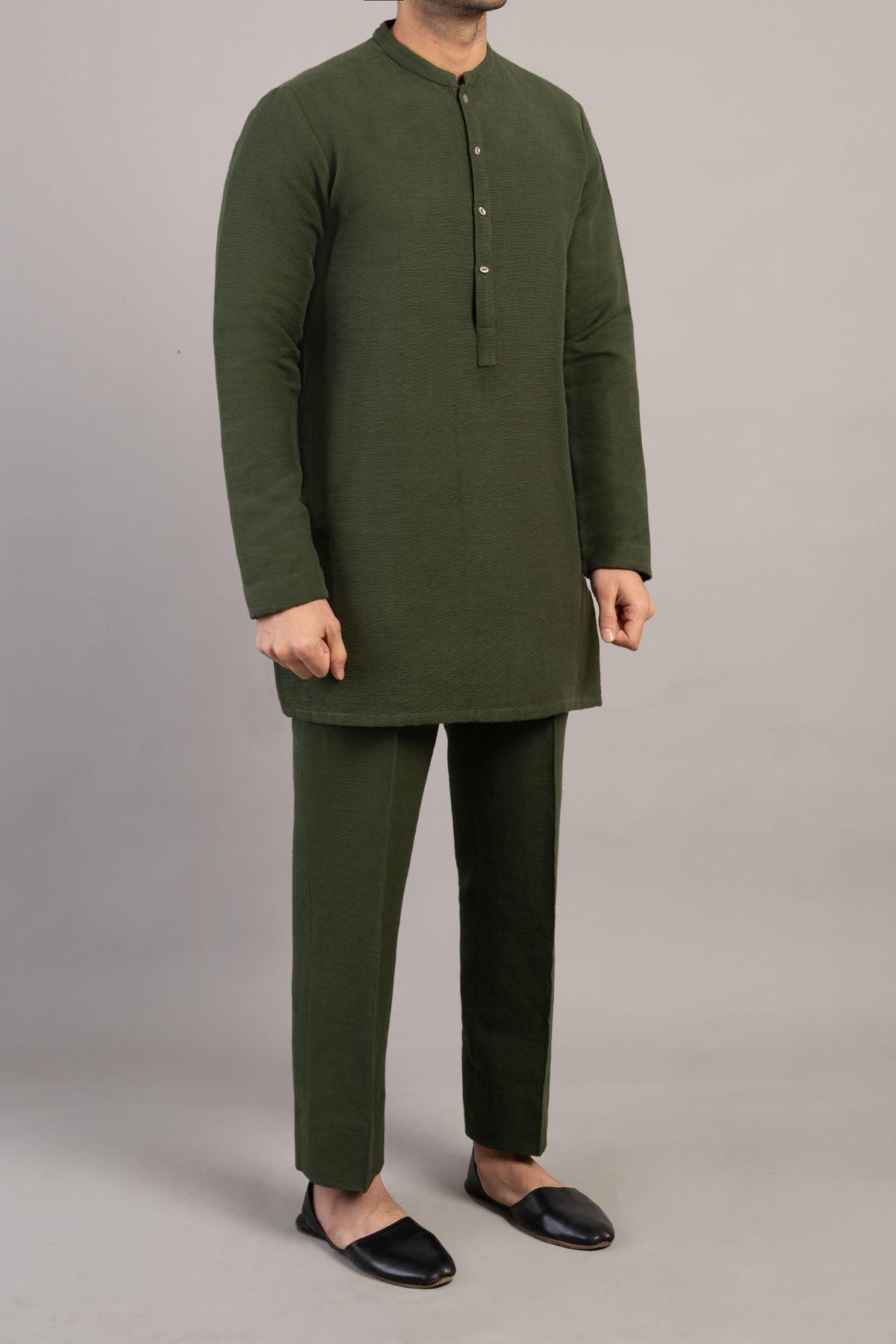 HANDMADE-KURTA-TROUSER-GREEN