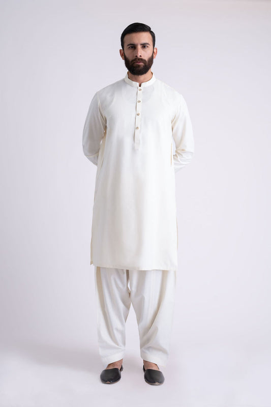 SHALWAR KAMEEZ-O-WHITE - shop at Bareezeman