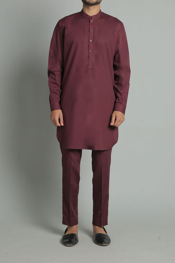 Kurta Trouser - Dark Maroon