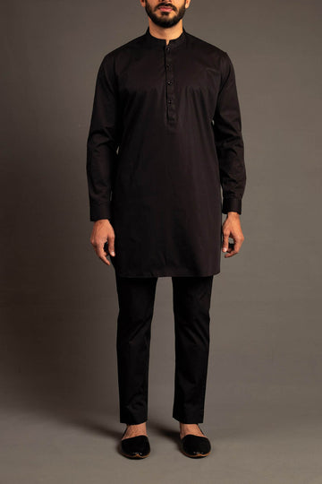 Kurta Trouser - Jet Black