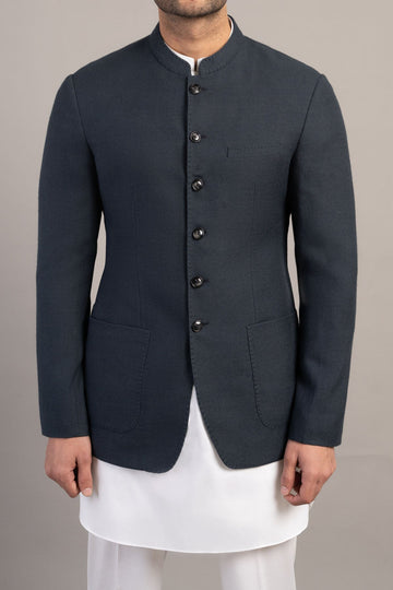 HANDLOOMED QUAID COAT-GREY