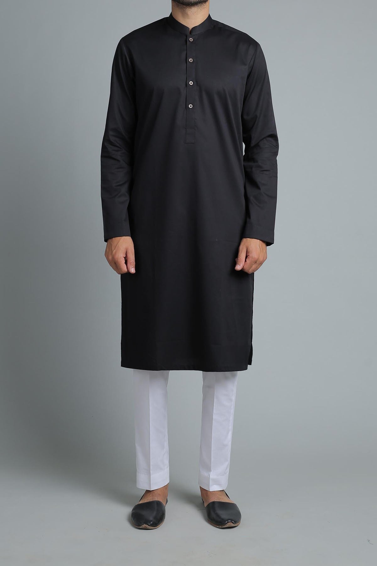 Slub Khaddar Kurta - Black