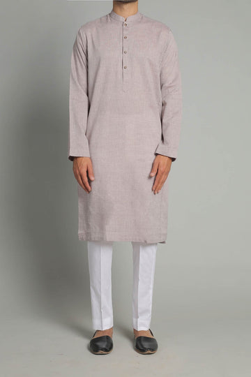 KHADDAR KURTA LIGHT BROWN