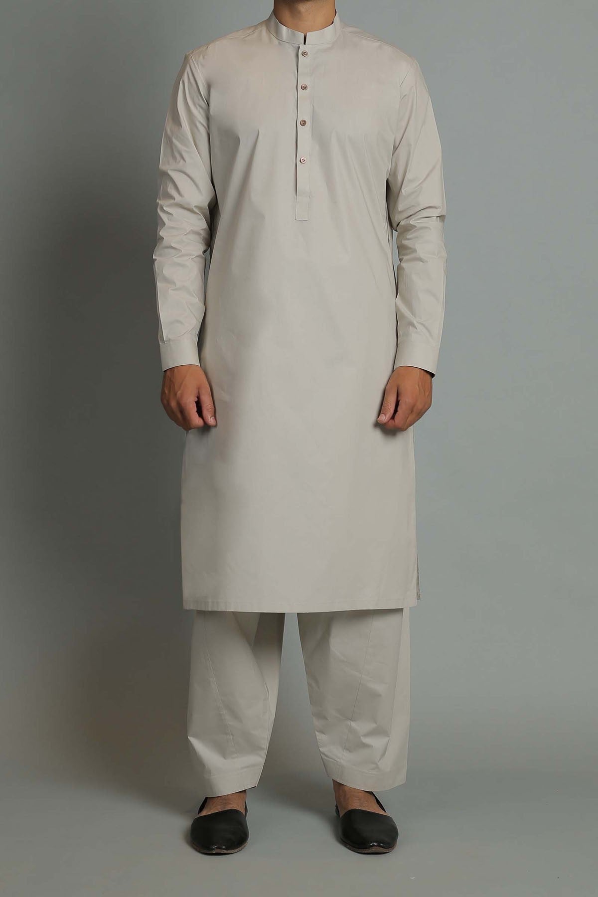 SHALWAR KMAEEZ PEARL GREY - shop at Bareezeman