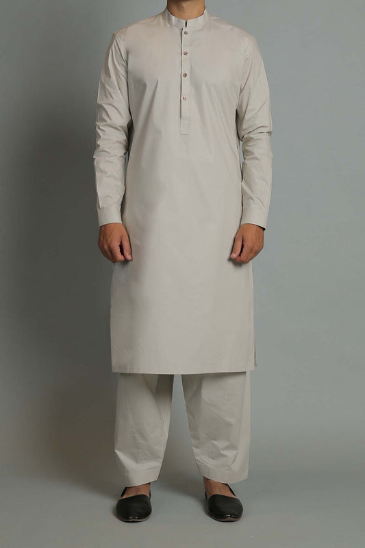 SHALWAR KMAEEZ PEARL GREY - shop at Bareezeman