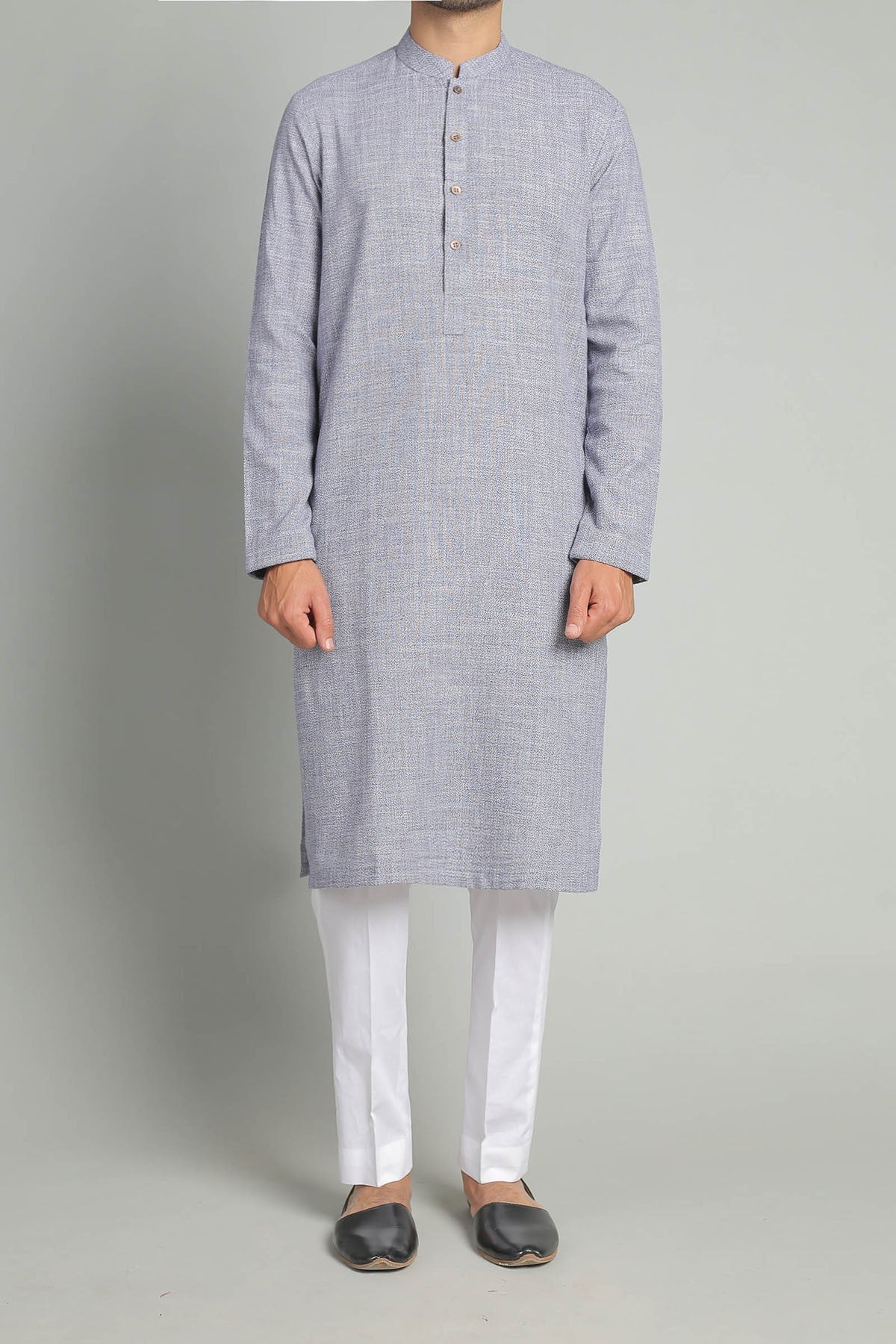 Slub Khaddar Kurta - Blue