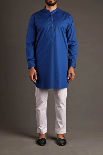 Short Kurta Twin Band - Blue